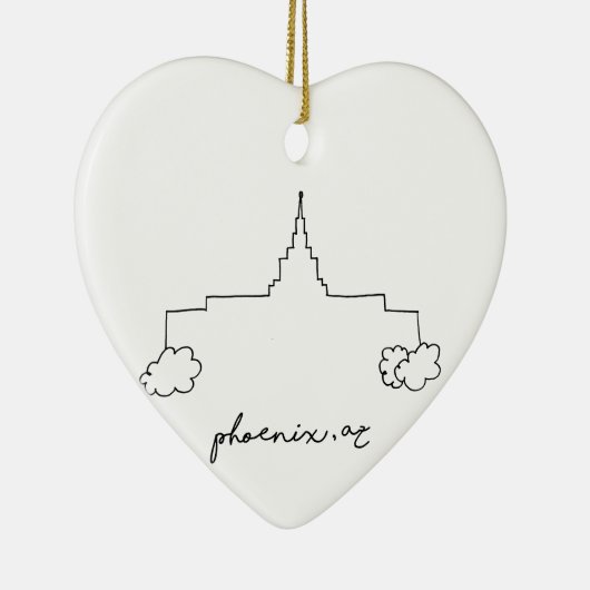 Phoenix arizona Tempel einfache moderne Skizze Keramikornament (Rechts)