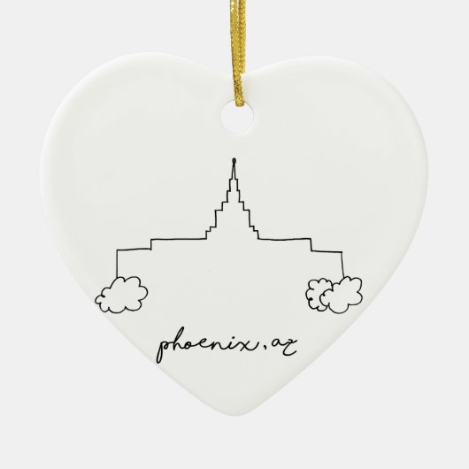 Phoenix arizona Tempel einfache moderne Skizze Keramikornament (Vorne)