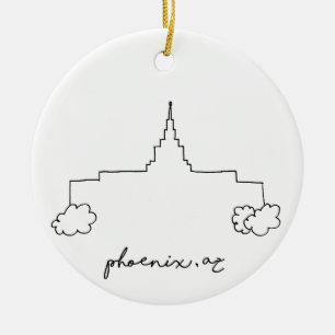 Phoenix arizona Tempel einfache moderne Skizze Keramikornament