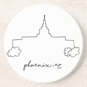 phoenix arizona temple simple modern sketch sandstein untersetzer