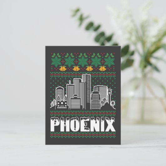 Phoenix Arizona Ugly Christmas Postkarte (Stehend Vorderseite)