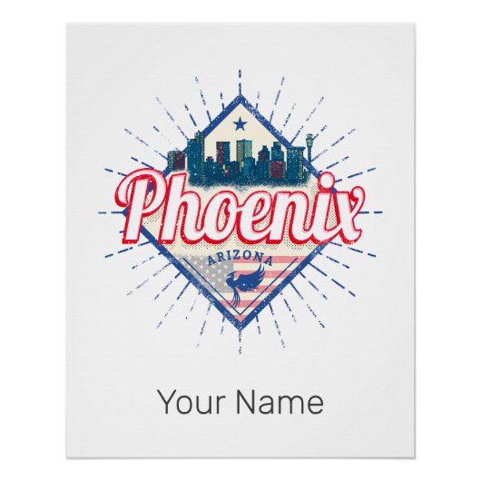 Phoenix Arizona United Staaten Skyline Vintag USA Poster (Vorderseite)