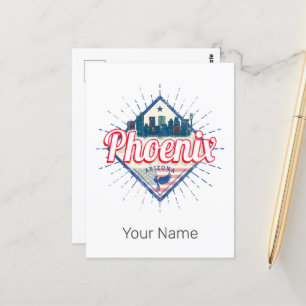 Phoenix Arizona United Staaten Skyline Vintag USA Postkarte