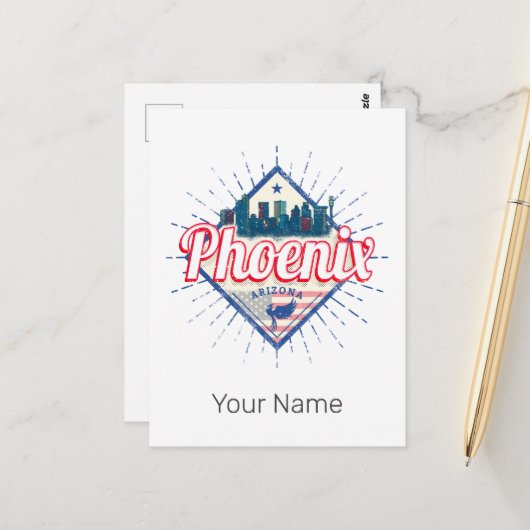 Phoenix Arizona United Staaten Skyline Vintag USA Postkarte (Vorderseite/Rückseite Beispiel)