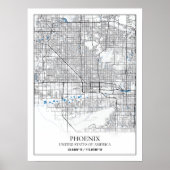 Phoenix Arizona USA Travel City Map Poster (Vorne)
