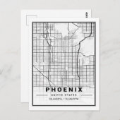 Phoenix Arizona USA Travel City Map Postkarte (Vorne/Hinten)