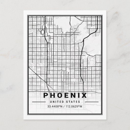 Phoenix Arizona USA Travel City Map Postkarte (Vorderseite)