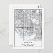 Phoenix Arizona USA Travel City Map Postkarte (Vorne/Hinten)