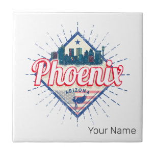 Phoenix Arizona Vereinigte Staaten Skyline Vintage Fliese