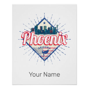 Phoenix Arizona Vereinigte Staaten Skyline Vintage Poster