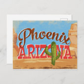 Phoenix Arizona Vintage Reise Postkarte (Vorne/Hinten)