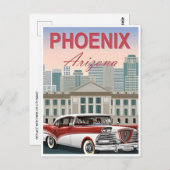 Phoenix Arizona Vintage Travel city cactus Postkarte (Vorne/Hinten)
