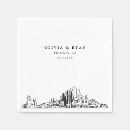 Phoenix Arizona Wedding Cocktail Napkin Serviette