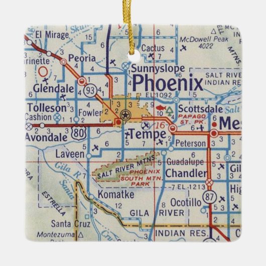 Phoenix Arizona Weihnachtsschmuck Vintage Karte (Vorderseite)
