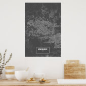 Phoenix, Arizona (weiß auf schwarz) Poster (Küche)