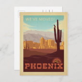 Phoenix, Arizona | Wir haben uns bewegt Einladungspostkarte (Vorne/Hinten)