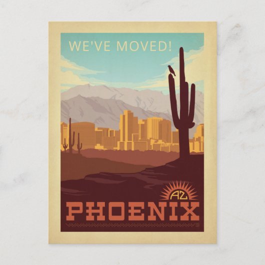 Phoenix, Arizona | Wir haben uns bewegt Einladungspostkarte (Vorderseite)