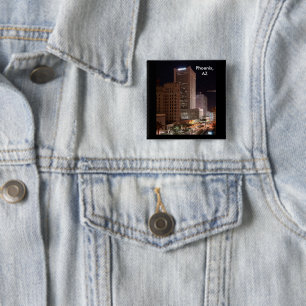 Phoenix Arizona Wolkenkratzer Nacht Pinback Button