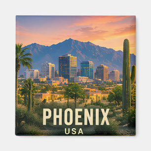 Phoenix Arizona Wüstenberg Reise Geschenk Magnet
