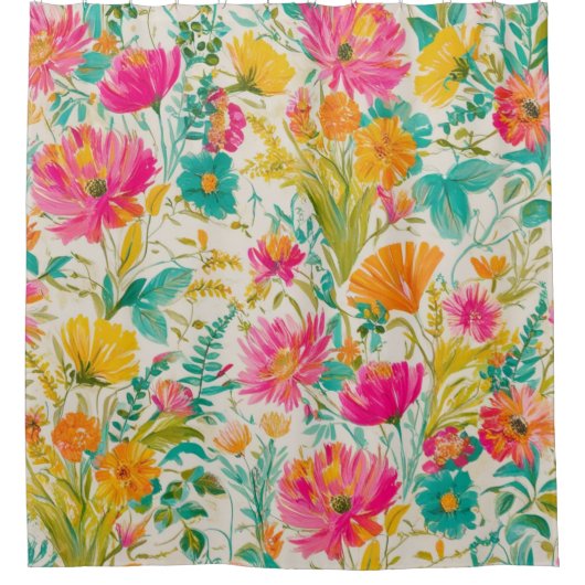 Phoenix Art | Rosa und Orange Vibes Duschvorhang (Vorderseite)