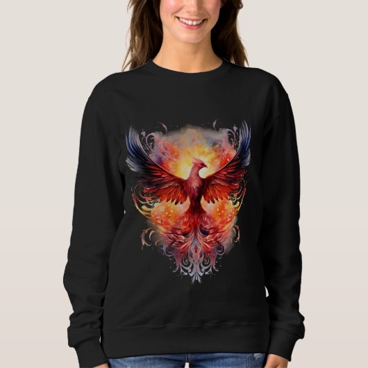 Phoenix Artwork Reborn Firebird Verjüngung Mythi Sweatshirt (Vorderseite)