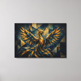 Phoenix Ascendant | Cubist Rebirth Limited Edition Leinwanddruck