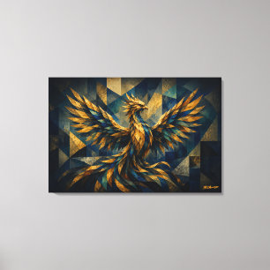 Phoenix Ascendant Cubist Rebirth Limited Edition Leinwanddruck