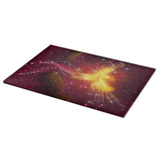 Phoenix Aufstieg in einen Lila Himmel Schneidebrett (Ecke)