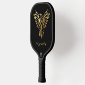 Phoenix aufstrebendes Black & Gold Elegant Pickleball Schläger (Links)