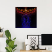 Phoenix aus Asche, Neonkunst Poster (Heimbüro)