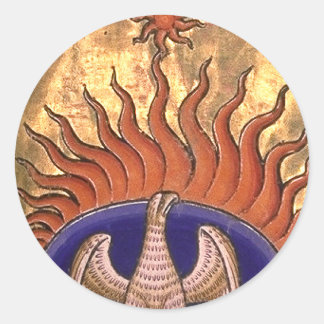 Phoenix aus den Aschen Runder Aufkleber