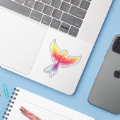 Phoenix aus der Flamme Aufkleber (Laptop mit iPhone)