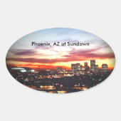 Phoenix, AZ an Sundown Ovaler Aufkleber (Vorderseite)