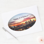 Phoenix, AZ an Sundown Ovaler Aufkleber (Umschlag)