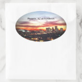 Phoenix, AZ an Sundown Ovaler Aufkleber (Tasche)