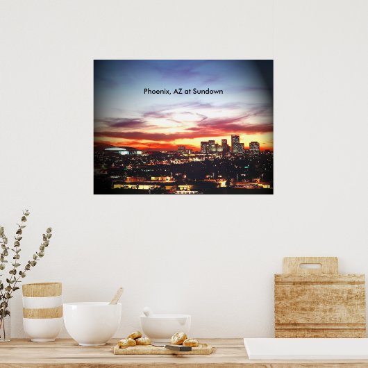 Phoenix, AZ an Sundown Poster (Küche)