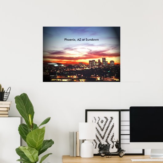 Phoenix, AZ an Sundown Poster (Heimbüro)