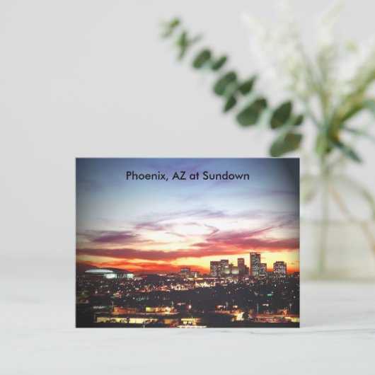 Phoenix, AZ an Sundown Postkarte (Stehend Vorderseite)
