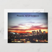 Phoenix, AZ an Sundown Postkarte (Vorne/Hinten)