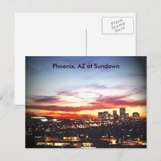 Phoenix, AZ an Sundown Postkarte (Vorne/Hinten)
