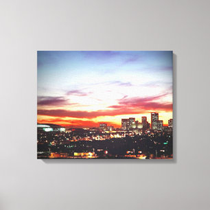Phoenix, AZ bei Sonnenuntergang Leinwanddruck