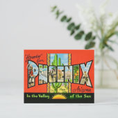 Phoenix AZ Retro Postkarte (Stehend Vorderseite)