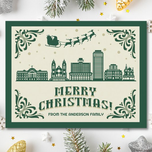 Phoenix, AZ Skyline Weihnachtsfeiertag Postkarte