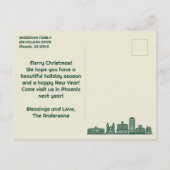 Phoenix, AZ Skyline Weihnachtsfeiertag Postkarte (Rückseite)