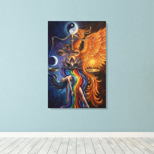 Phoenix Balance Spiritual Canvas Art Leinwanddruck (Insitu (Holzboden))