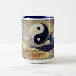 Phoenix Balance Spiritueller Wandteppich Tasse
