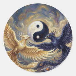 Phoenix Balance Yin Yang Aufkleber