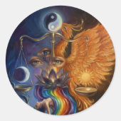 Phoenix Balance Yin Yang Aufkleber (Vorderseite)
