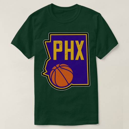 Phoenix Basketball Staat Kontur T-Shirt (Design vorne)