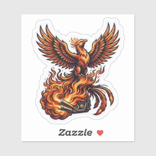 Phoenix Biker Aufkleber — Motorrad Flammen Aufkleb (Blatt)